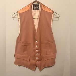 Holt Renfew - Men’s Medium - 100% Wool Vest - Tan - Vintage- Made In England-